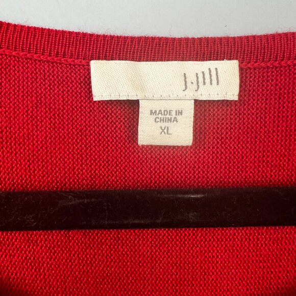 J. Jill Grace Wool Blend Red Sweater Tunic Top Size XL Holidays Christmas - Picture 4 of 10